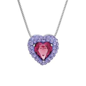 Sterling Silver Purple Heart Pendant NWOT